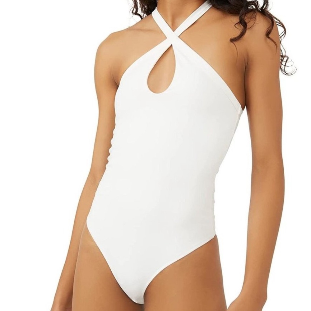 Free People Cross My Heart Duo Bodysuit Ivory / White Medium